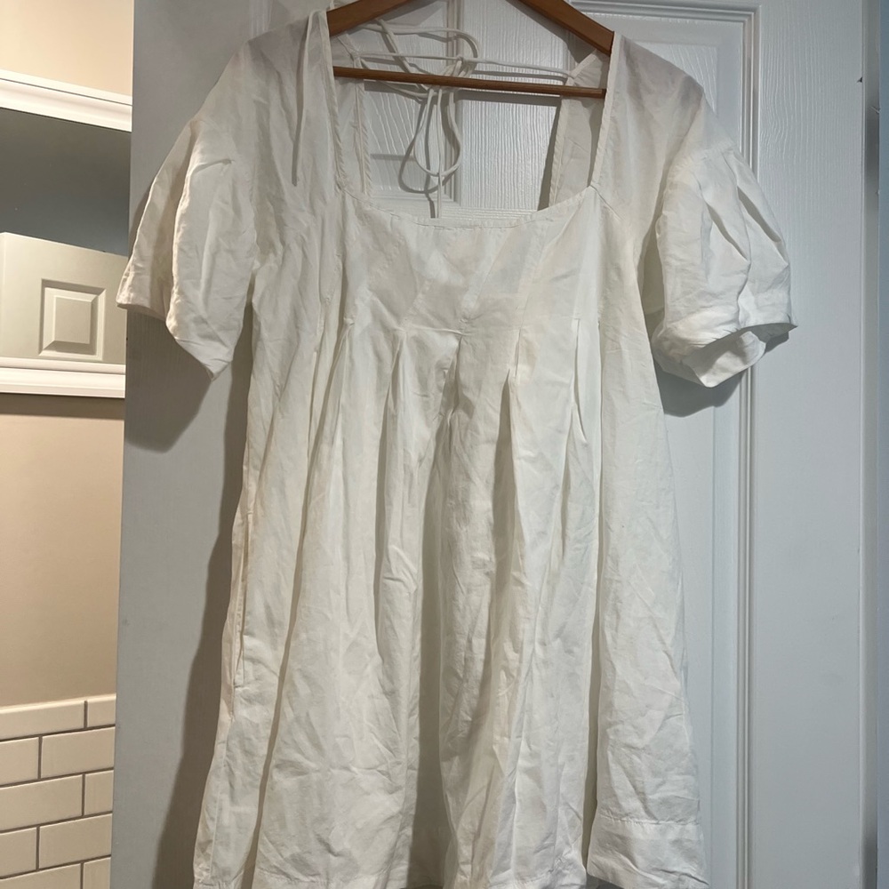 Free People White Puff Sleeve Mini Dress - Picture 8 of 11